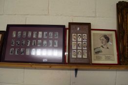 TWO FRAMED PAGES FROM ABDULLAH'S BOOK OF BEAUTY, PLUS PETER JACKSON FAMOUS FILM CIGARETTE CARDS,