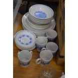 QUANTITY OF BLUE AND WHITE TABLE WARES