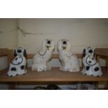 PAIR OF ROYAL DOULTON STAFFORDSHIRE STYLE DOGS PLUS ONE FURTHER PAIR (4)