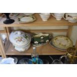 MIXED LOT CERAMICS TO INCLUDE A SPODE STAFFORD FLOWERS COVERED VEGETABLE DISH, CONTINENTAL