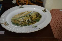 MODERN BONE CHINA MEAT PLATE DECORATED WITH POINTER DOGS