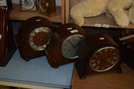 THREE DOME TOP MANTEL CLOCKS