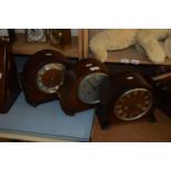 THREE DOME TOP MANTEL CLOCKS