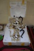 SILVER PLATED FOUR PIECE TEA AND COFFEE SERVICE