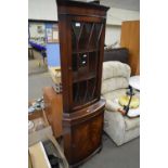 MAHOGANY VENEERED CORNER DISPLAY CABINET