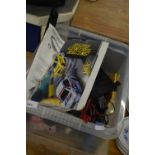 BOX VARIOUS LOOSE MOTOR RACING GAME TRACK AND ACCESSORIES