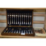 SILVER PLATED CANTEEN OF CUTLERY PLUS FURTHER BOX OF KNIVES