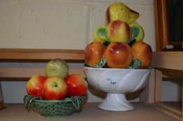 TWO MODERN CERAMIC BOWLS OF FRUIT