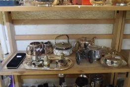 MIXED LOT SILVER PLATED TEA WARES, MODEL CANNON, BUTTER DISH ETC