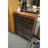 EDWARDIAN BOW FRONT CHINA DISPLAY CABINET