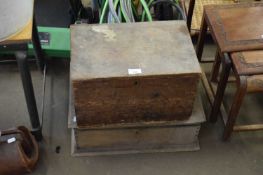 TWO VINTAGE WOODEN TOOLBOXES