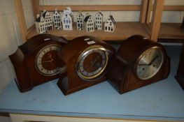 THREE MANTEL CLOCKS