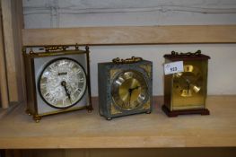 THREE MIXED MANTEL CLOCKS