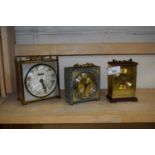 THREE MIXED MANTEL CLOCKS