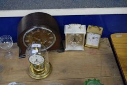 FOUR VARIOUS MANTEL CLOCKS