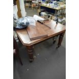 LATE VICTORIAN OAK EXTENDING DINING TABLE WITH EXTRA LEAF, 120CM WIDE UNEXTENDED