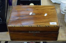 LATE 19TH CENTURY WALNUT VENEERED WRITING BOX