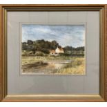 Anthony C.E. Dugdale (British, 20th century) Church Farm, Burgh Castle, watercolour, signed and