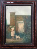 Edna Bizon (British, 20th century) "Secret Garden" oil on canvas, signed,19.5x13.5 ins, framed.