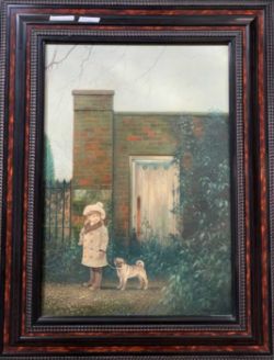 Edna Bizon (British, 20th century) "Secret Garden" oil on canvas, signed,19.5x13.5 ins, framed.