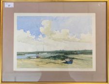 Macfarlane Widicupp (British, 20th century) Morston, watercolour, signed, 9x13ins, framed and
