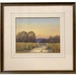 Anthony C.E.Dugdale (British, 20th century), Winter Twilight near Ranworth Broad, watercolour,