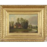 Edward Littlewood (British, c.1863-1898), A Riverside landscape, oil on canvas, signed. 8x12ins.