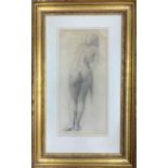 Ernest Greenwood RA RCA (British, 20th century), a study of a nude, pencil on paper,14.5x6.5ins,