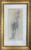 Ernest Greenwood RA RCA (British, 20th century), a study of a nude, pencil on paper,14.5x6.5ins,