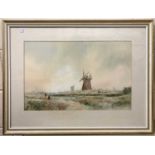 Keith Johnson (British, 20th century), Broadland Mill, Runham, watercolour, circa 1979, signed,