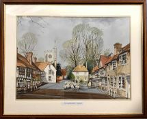 Roy Clements (British, 20th century), Buckinghamshire, watercolour and ink, signed, framed and