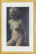 Violet Neish RSWS RGI (Scottish, 20th century), nude study, oil on board, 20x11ins, unsigned.