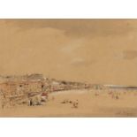 Arthur E Davies, RBA, RCA (1893-1988), Yarmouth Beach, 1940, pastel on buff paper, signed, 8 x