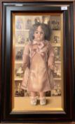 Edna Bizon (British, 20th Century), "Yesterdays Children" (doll in pink), oil on canvas, signed,