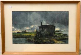 John Sutton (British, 20th century) Sunset - Breydon Water, watercolour, signed and dated (1965),