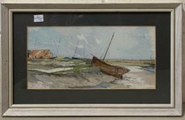 Jason Partner (British, 20th century), Hide Tide at Morston, watercolour, signed and dated (1990),