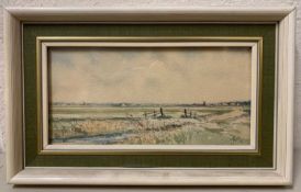 Jason Partner (British, 20th century),The marshes near Acle, Norfolk, watercolour, signed and