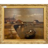 Edna Bizon (British 20th century), Wells-Next-The-Sea, oil on board, 15.5x19.5ins, framed.Private