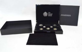 Cased 2013 silver seven coin proof set