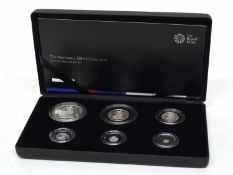 Cased 2014 silver six coin Britannia proof set
