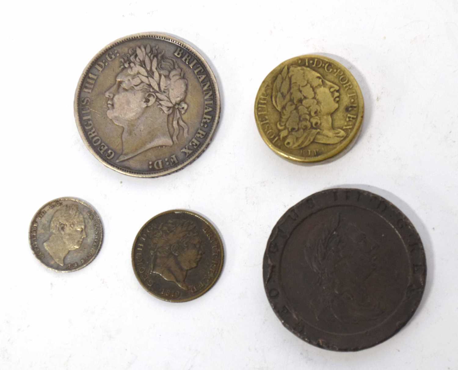 Assortment of coins to include Elizabeth I 1574 sixpence, George IV 1821 crown, William IV 1836 - Image 5 of 14