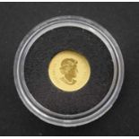 1919 Canadian 25c gold maple leaf 40th anniversary coin, .5gms