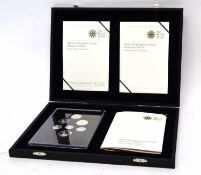 Cased 2008 silver seven coin Emblems of Britain proof set