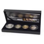 Cased 2009 silver four coin proof set