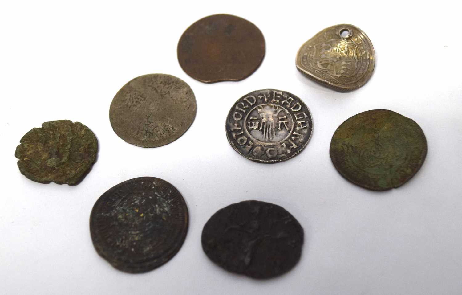 Quantity of Georgian half pennies, pennies, worn condition, together with two George III spade - Image 3 of 6