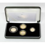 Cased 2005 silver four coin proof set