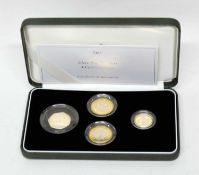 Cased 2005 silver four coin proof set