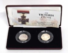 Cased 2006 silver two coin Victoria Cross proof set