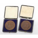 Pair of cased medallions to include bronze medal of William Cullen, designed by N MacPhail dated