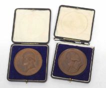 Pair of cased medallions to include bronze medal of William Cullen, designed by N MacPhail dated